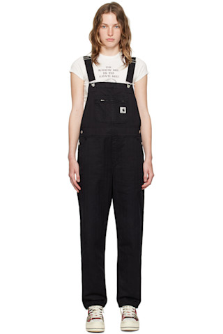 Black Norris Bib Overalls by Carhartt Work In Progress on Sale