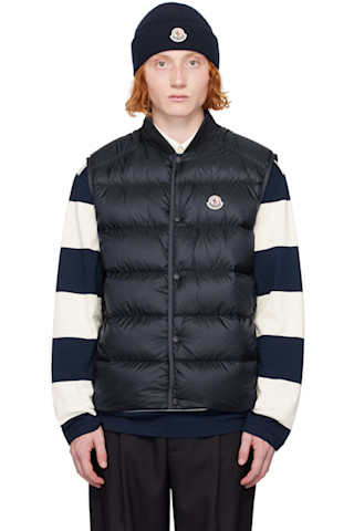 Moncler: ネイビー Serot ダウンベスト | SSENSE 日本