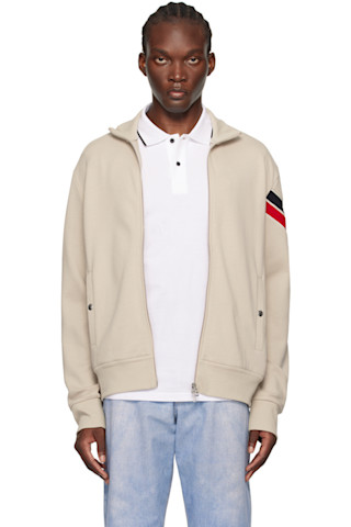 【関税込み】Moncler ベージュ ジップアップ トラックジャケット 242111M202034_1.jpg