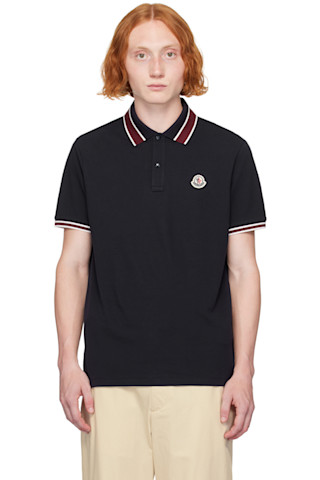 Moncler: ネイビー 2つボタン ポロシャツ | SSENSE 日本