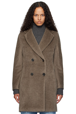 【関税込み】Max Mara トープ Roseto フェイクファー コート 242118F059073_1.jpg
