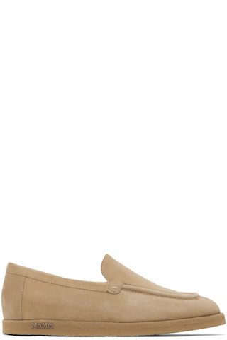 【関税込み】Max Mara ベージュ ゴートレザー ローファー Max Maraのベージュ ゴートレザー ローファーがセール中