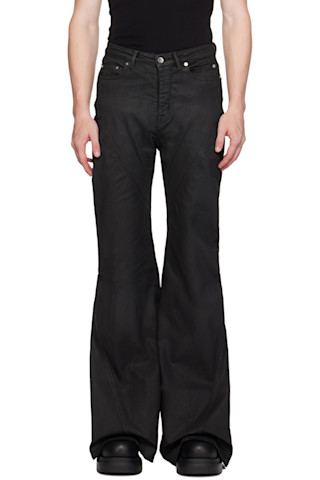 Black Porterville Bias Bootcut Jeans by Rick Owens DRKSHDW Black Porterville Bias Bootcut Jeans by Rick Owens DRKSHDW
