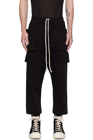 Black Porterville Creatch Cropped Drawstring Cargo Pants by Black Porterville Creatch Cropped Drawstring Cargo Pants by