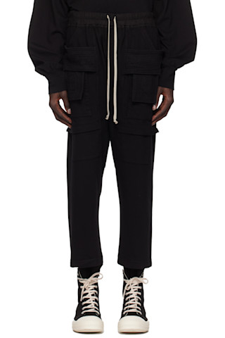 Black Porterville Creatch Cropped Drawstring Cargo Pants by Black Porterville Creatch Cropped Drawstring Cargo Pants by