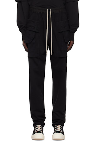 Rick Owens DRKSHDW: ブラック Porterville Creatch ドロー Rick Owens DRKSHDW: ブラック Porterville Creatch ドロー