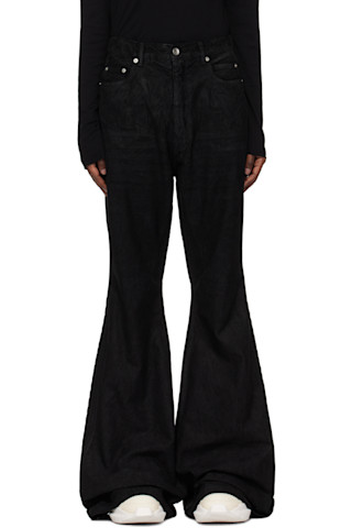 Black Porterville Bolan Bootcut Trousers by Rick Owens