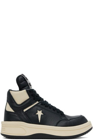 Black Converse Edition TURBOWPN Mid Sneakers by Rick Owens Black Converse Edition TURBOWPN Mid Sneakers by Rick Owens