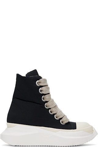 Black Porterville Jumbo Laced Abstract Sneakers by Rick Black Porterville Jumbo Laced Abstract Sneakers by Rick