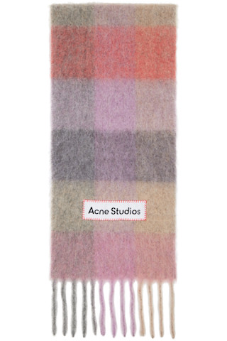 Acne Studios チェックマフラー マルチカラー ACNE STUDIOS｜アクネストゥディオズ モヘアチェックスカーフ