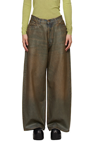 Acne Studios: ブラウン スーパー バギーフィット 2023 ジーンズ Acne Studios: ブラウン スーパー バギーフィット 2023 ジーンズ