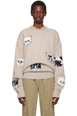 【関税込み】Acne Studios ベージュ ジップセーター 242129F096023_1.jpg