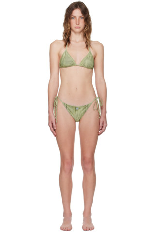 【関税込み】Acne Studios グリーン プリント ビキニ Green Printed Bikini by Acne Studios on Sale