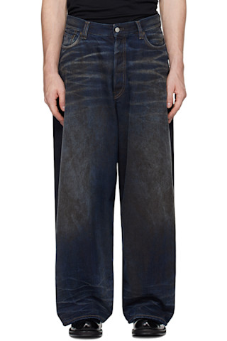 Acne Studios: ネイビー 2023M スーパー バギーフィット Acne Studios: ネイビー 2023M スーパー バギーフィット
