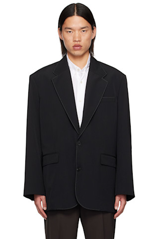 Acne Studios テーラードジャケット オフホワイト 0450325L0021 Acne Studios - Relaxed fit suit jacket - Dark navy