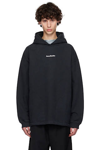 ACNE STUDIOS パーカー　フーディー　　L フェイデッドブラック Acne Studios - Hooded sweater logo patch - Faded black