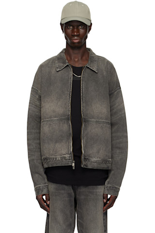 Fear of God ESSENTIALSのグレー デニム トラッカージャケットが