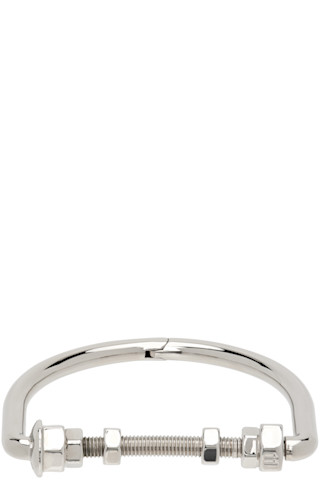 【関税込み】Maison Margiela シルバー Bolt & Nut ブレスレット Maison Margiela: シルバー Bolt & Nut ブレスレット | SSENSE 日本