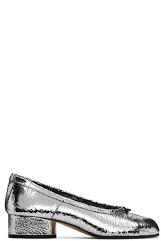 Maison Margiela: Silver Tabi Broken Mirror Heels | SSENSE Maison Margiela: Silver Tabi Broken Mirror Heels | SSENSE