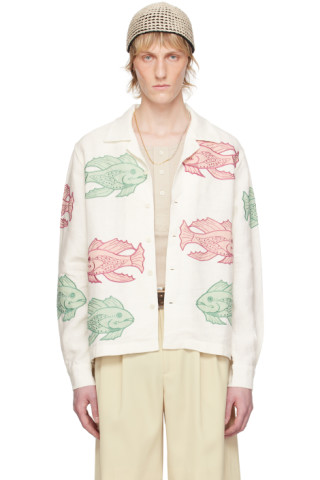 White Piscine Appliqué Shirt