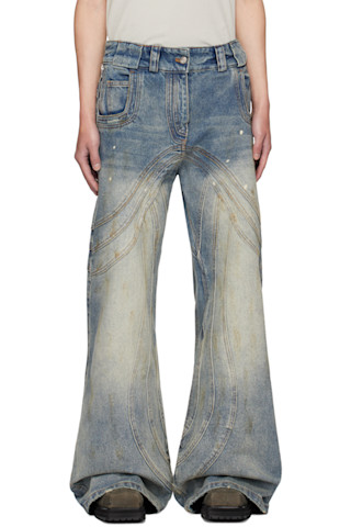 Blue Wave Jeans by NO/FAITH STUDIOS on Sale Blue Wave Jeans by NO/FAITH STUDIOS on Sale
