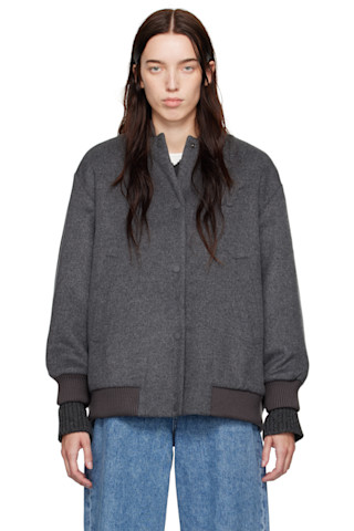 【関税込み】Weekend Max Mara グレー Ossola ジャケット Double-sided wool and nylon jacket, medium grey | Weekend