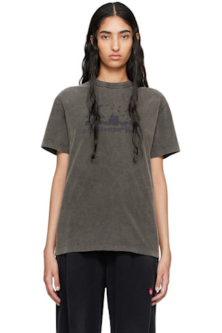 Gray Distressed Skyline T-Shirt by Alexander Wang on Sale