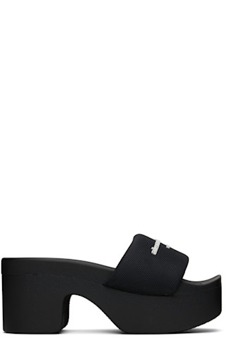 Alexander Wang ☆ブラック AW プラットフォーム ヒールサンダル Alexander Wangのブラック AW プラットフォーム ヒールサンダル