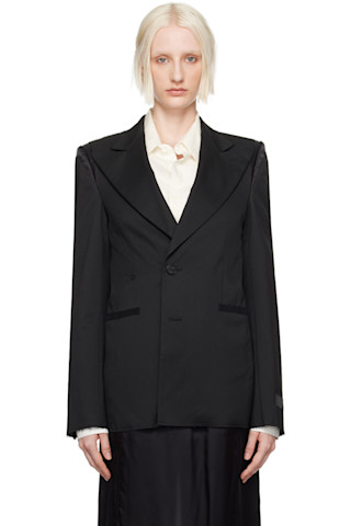 センラ Luge,A la mode,VERITE,GOSSIP,MARCEL MM6 Maison Margiela: Black Numeric Knit Sweater | SSENSE
