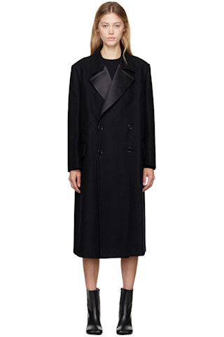Maison Margiela*いつもと違う雰囲気*ダブルブレストコート MM6 Maison Margielaのブラック ウール ダブルブレスト コートが