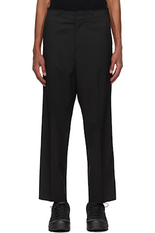 VIP【送料関税込】MM6 Maison Margiela WAX TROUSERS Black Twill Trousers by MM6 Maison Margiela on Sale