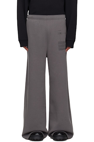 MM6 MAISON MARGIELA| LETTER PRINT SWEAT S62GU0048 S25337 Gray Printed-Logo Sweatpants by MM6 Maison Margiela on Sale