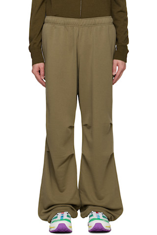 パンツ MM6 MAISON MARGIELA Drawstring pants Green Green Tucked Sweatpants by MM6 Maison Margiela on Sale
