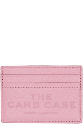 カードケース・名刺入れ Marc Jacobs Pink Leather Wallet Marc Jacobs: Pink 'The Leather Card Case' Card Holder | SSENSE