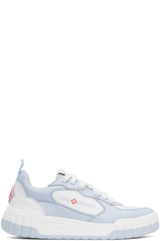 【関税込み】Casablanca ブルー&ホワイト The Court スニーカー Blue & White 'The Court' Sneakers by Casablanca on Sale