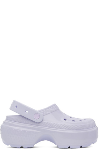 【関税込み】Crocs ブルー Stomp High Shine クロッグ Blue Stomp High Shine Clogs by Crocs on Sale