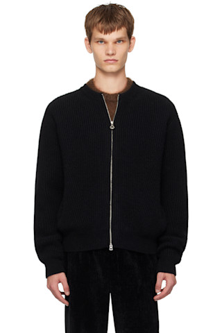 【関税込み】Solid Homme ブラック ジップアップセーター Solid Hommeのブラック ジップアップセーターがセール中