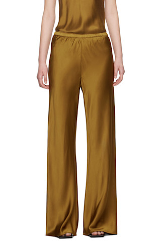 【関税込み】Silk Laundry タン バイアスカット ラウンジパンツ 242223F086002_1.jpg