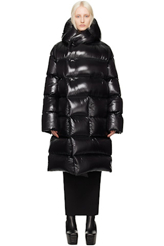 Black Porterville Hooded Liner Down Coat by Rick Owens on Sale