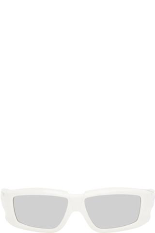 Rick Owens オフホワイト　サングラス Rick Owens: Off-White Rick Sunglasses | SSENSE