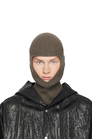 【関税&送料込み】Rick Owens Porterville Balaclava Gray Porterville Skull Balaclava by Rick Owens on Sale