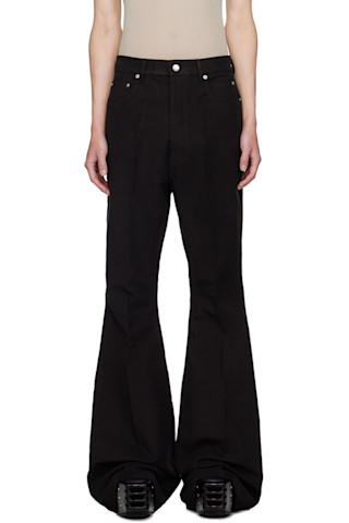 【関税込み】Rick Owens ブラック Porterville Bolan ジーンズ Black Porterville Bolan Bootcut Jeans by Rick Owens on Sale