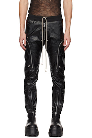 Black Porterville Bauhaus Denim Cargo Pants by Rick Owens on