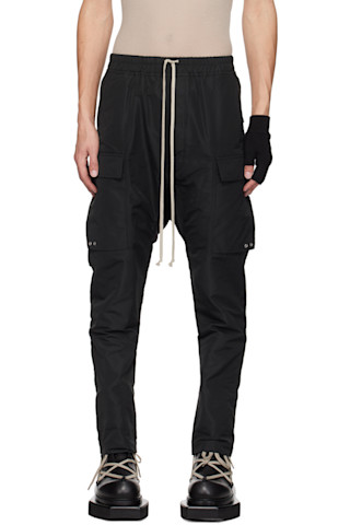 Black Porterville Long Cargo Pants by Rick Owens on Sale Black Porterville Long Cargo Pants by Rick Owens on Sale