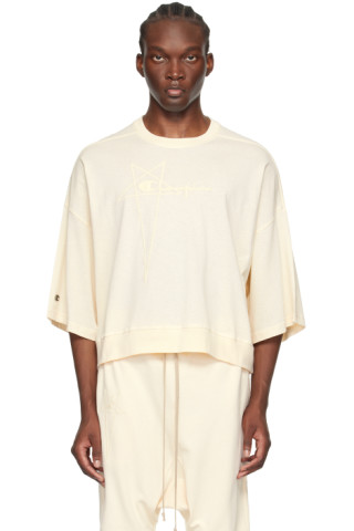 【関税込み】Rick Owens オフホワイト クルーネックTシャツ 242232M213002_1.jpg