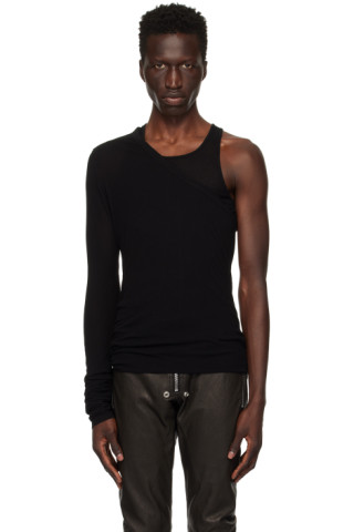 Black Porterville Ziggy Banana Tank Top by Rick Owens on Sale Black Porterville Ziggy Banana Tank Top by Rick Owens on Sale