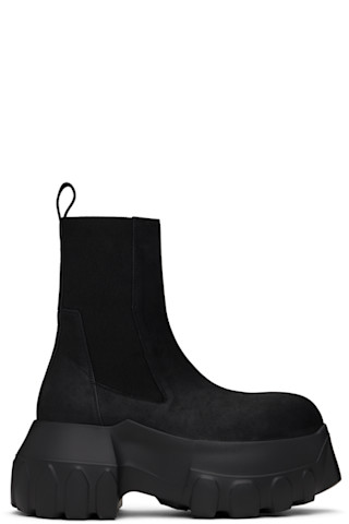 Black Porterville Beatle Mega Tractor Chelsea Boots by Rick Black Porterville Beatle Mega Tractor Chelsea Boots by Rick