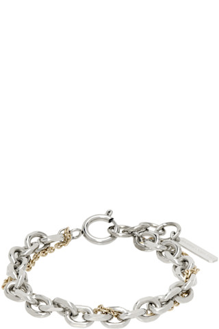 【JUSTINE CLENQUET】 シルバー&ゴールド Dana ブレスレット Justine Clenquet: シルバー&ゴールド Dana ブレスレット