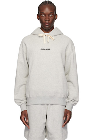 【関税込み】Jil Sander グレー ロゴ フーディ Jil Sanderのグレー ロゴプリント フーディがセール中