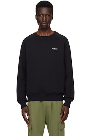 BALMAIN ブラック スウェット Balmainのブラック Balmain Paris フロックロゴ スウェット